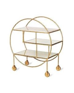 Golden Finished Stainless steel Metal frame With Glass Slaves Metal Food <b>Serving</b> Cart For kitchen Hotel Restaurant - Product Image 1