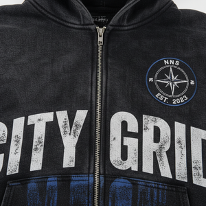Custom Mens black Acid Wash zip up Hoodie Shorts Tracksuit <b>Set</b> Graphic Streetwear Heavyweight OEM Private Label B2B Manufacturer - Product Image 5