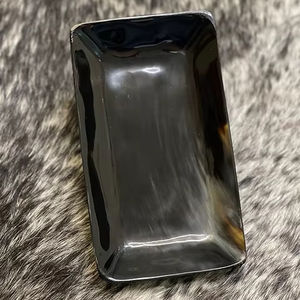 Plateau de service à Dessert en corne de buffle naturelle 100% nouveauté plateau de service en corne naturelle en forme de rectangle pour aliments et chocolat - Product Image 1