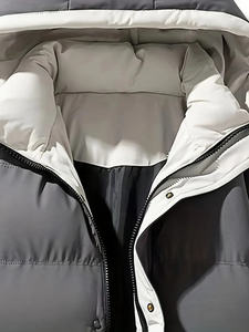 Veste matelassée en cuir unisexe sur mesure, directement de l'usine, à capuche, antibactérienne, respirante, imperméable, style hip-hop pour l'hiver - Product Image 4