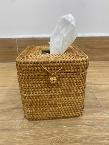 Boîte à mouchoirs artisanale de qualité supérieure en rotin naturel, décoration d'intérieur, fournisseur, écologique, durable, en provenance du Vietnam - Product Image 5