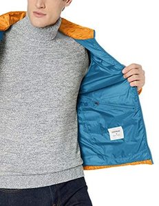 Veste en duvet à capuche personnalisée OEM pour hommes avec gilet sans manches à bulles en toile col montant poches latérales à glissière pour l'hiver - Product Image 2