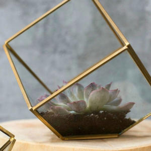 Terrario de Metal moderno con forma de cubo, jarrón de mesa versátil para decoraciones de jardín para el hogar, boda elegante con plantas y flores - Product Image 3