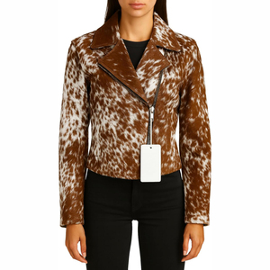 Chaqueta de Cuero Vacuno Genuino con Decoración de Logotipo Personalizado para Hombre y Mujer, Chaqueta de Piel de Vaca Real Impermeable - Product Image 1