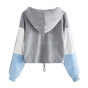 Diseño personalizado uso al aire libre mujeres Crop Top sudaderas con capucha de color sólido cómodo mujeres Crop Top sudaderas con capucha - Product Image 2