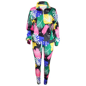 Conjunto Deportivo Estampado de Alta Calidad con Nuevo Diseño Más Vendido, 100% Algodón, Conjunto Deportivo Sublimado de Dos Piezas para Mujer - Product Image 4