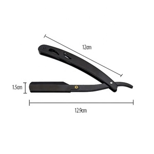 Professional Stainless Steel Barber Folding <b>Razor</b> with <b>Single</b> Edge Replaceable <b>Blades</b> for Men's Shaving - Product Image 4