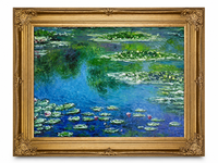 Peinture à l'huile sur toile de paysage impressionniste de bassin de nénuphars peinte à la main, taille personnalisée, décoration murale