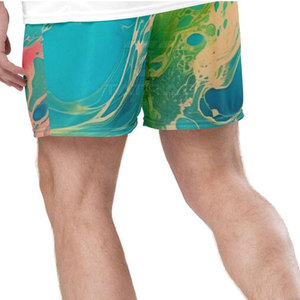 Loose Fit High <b>Elastic</b> <b>Waist</b> Solid Color Customized Plus Size <b>Men</b> Sublimation <b>Shorts</b> Windproof Breathable Eco-Friendly Casual - Product Image 6