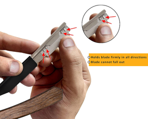 Maquinilla de afeitar recta profesional para hombre, 100 cuchillas de un solo filo, mango de madera rosa, afeitado de seguridad deslizante, afeitadora recta de madera - Product Image 2