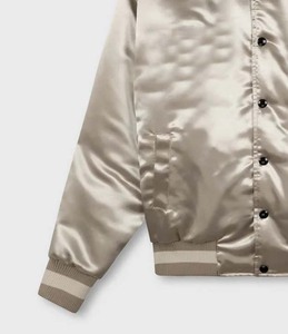 Chaqueta universitaria de satén de talla grande para hombre, ropa deportiva de béisbol universitaria impermeable con bordado de logotipo personalizado para otoño para Letterman - Product Image 5