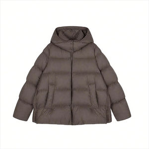Chaqueta acolchada de alta calidad para mujer, chaqueta acolchada de manga larga con cuello levantado y bolsillo, chaqueta holgada con cuello levantado - Product Image 1