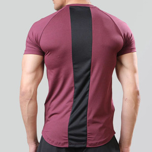 Camiseta deportiva personalizada con diseño de panel negro sólido 280 gramos poliéster/tela de punto de algodón estilo Formal patrón de letras - Product Image 4