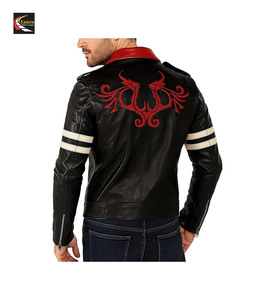 Chaqueta de motorista de cuero negro informal para hombre, colección al por mayor, precio barato, producción a granel - Product Image 5