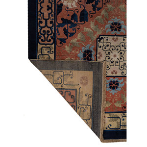 Tapis en laine noué à la main Aalam Blue Pae-6465, motif floral, rectangulaire 9x12, tapis de salon pour adolescents, décorations de couloir - Product Image 5