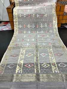 Nuevo Deshi Dhakai Jamdani Sharee Calidad de exportación para mujeres JAMDANI TELA Azul ROJO VERDE Golden Sky Blue de Bangladesh - Product Image 4