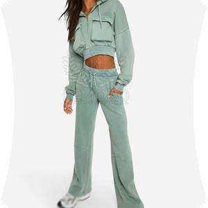 Precio de fábrica, chándal de lavado ácido, venta al por mayor, ropa de calle, chándal de lavado ácido para mujer - Product Image 1