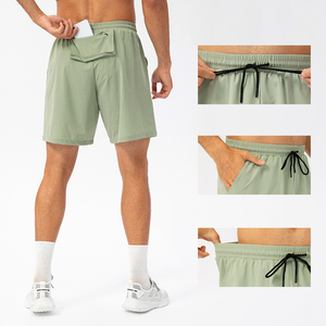 Pantalones cortos para correr de gimnasio informales transpirables de secado rápido de verano para hombre 100% algodón deportes antiarrugas - Product Image 3