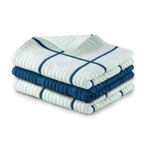 Grey & White Modern Grid EMBROIDERED Pattern Machine Washable Cotton Golf Kitchen <b>Towel</b> Sets Wedding Ceremony Dining Table Decor - Product Image 2