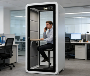 Cabines insonorisées amovibles pour réunions, fabriquées avec des panneaux acoustiques, mini-bureaux insonorisés en verre, cabines de maquillage - Product Image 5