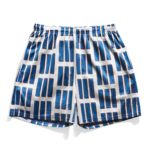 Wholesale Summer Fashion Printing Sublimated Breathable Quick Dry 100% Polyester Mesh Shorts High Street Style <b>Elastic</b> Men - Product Image 3