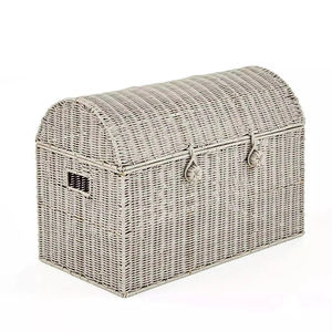 Vietnam Grey Woven Rattan <b>Storage</b> Chest OEM ODM Handmade Seagrass <b>Trunk</b> Decorative Organizer Modern Rustic Home Decor Wholesale - Product Image 1