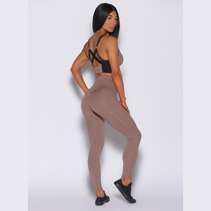 Nuevas mallas de cintura arrebatada de cacao sostenible, mallas de entrenamiento diario, mallas de cintura alta y ropa activa, mallas de gimnasio de moda para mujer - Product Image 4