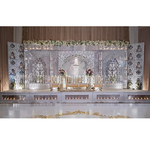 กระจกเวทีอันชวนให้หลงใหลสำหรับงานแต่งงานสมัยใหม่กรอบกระจกที่ดูน่าสนใจสำหรับฉากหลังงานแต่งงานที่ปรับแต่งได้กรอบกระจก UK - Product Image 1