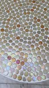 Table d'appoint en mosaïque éblouissante: Art irisé-Table basse bleue-Table d'appoint-Décor de salon-Cadeau - Product Image 4