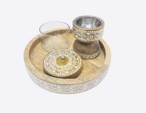 Nuevo soporte de caja de incienso de madera personalizado, quemador Bakhoor Mubakhra hecho a mano para hogar, oficina, mezquita, fragancia, difusor religioso - Product Image 1