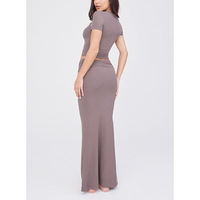 2025 AX Maßgeschneiderte Kleidungsherstellung Eng Anliegendes Rock-Kleid-Set Hochwertige Damen-Blanko-Sets Jersey Sexy Lange Röcke Kurz