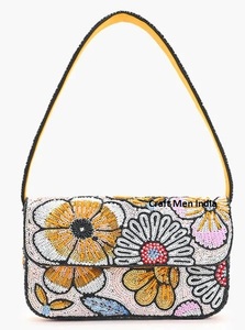 Sacs de soirée brodés personnalisés avec des perles ethniques uniques faites à la main pour les événements formels, sac à bandoulière tendance - Product Image 3