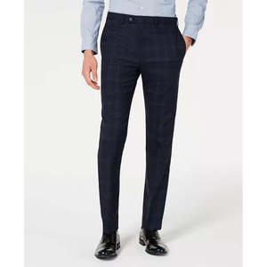 Pantaloni da Completo Calvin Klein da Uomo X Navy Plaid Slim Fit Elasticizzati, Taglia 40X32 - Product Image 1