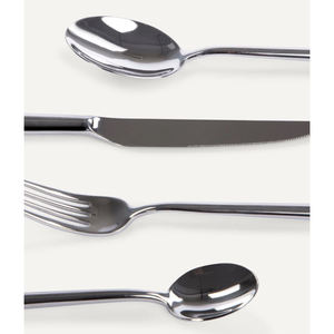 Formes de couverts géométriques Couteau Fourchette Cuillère Set de couverts en acier inoxydable Poignée unique Set de couverts en acier miroir - Product Image 4