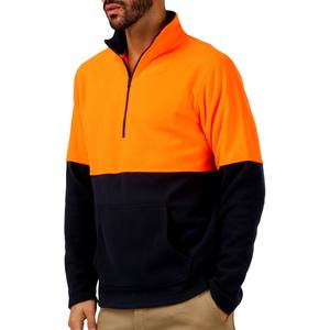 Sudadera con capucha polar con media cremallera de mezcla de algodón personalizada con cuello levantado, sudadera informal con cuello levantado para hombre - Product Image 4