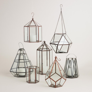 Bougeoirs décoratifs en métal modernes faits à la main, élégants pour l'extérieur et la maison Mini pilier Lanterne murale en laiton avec rebord en verre et métal - Product Image 2