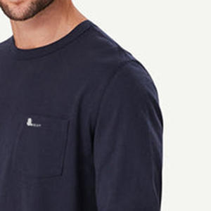 T-shirt à manches longues col rond en coton Street Wear Logo personnalisé Homme T-shirt à manches longues col rond - Product Image 5