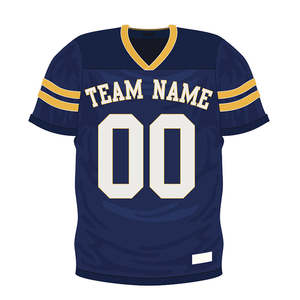 Uniformes de fútbol americano de lujo sublimados personalizados, camiseta vintage de malla con cuello en V y mangas cortas para equipos deportivos de verano - Product Image 1