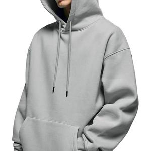 OEM Streetwear personnalisé 350G coton polyester plaine pull à capuche en polaire lourde pour hommes - Product Image 2