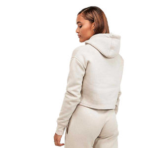 Vente à chaud de sweats à capuche pour femmes haut fabricant Logo personnalisé couleur unie sweats à capuche doublés en polaire - Product Image 5