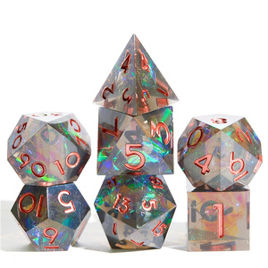 Juego de dados de resina de borde afilado de poliedro de película brillante de doble <span class=keywords><strong>color</strong></span> de venta directa del fabricante - Product Image 4