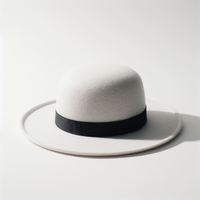 Chapeau Fedora Unisexe Personnalisable en Feutre 100% Laine, Bord Large Réglable, Teint Uni, Quatre Saisons, pour Adultes, Activités de Plein Air, Pêche, Fêtes