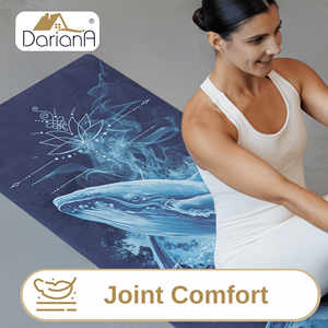 DarianA Tapis de yoga motif baleine noir rectangulaire antidérapant TPE 183x61cm - Product Image 4