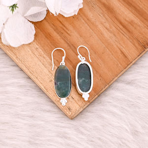 Pendientes de latón hechos a mano con piedra de sangre para atuendos diarios, pendientes colgantes de latón modernos para eventos especiales, regalo para ella - Product Image 4