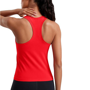 Camiseta deportiva sin mangas de algodón y spandex para mujer, transpirable y elástica, para gimnasio y entrenamiento. - Product Image 2