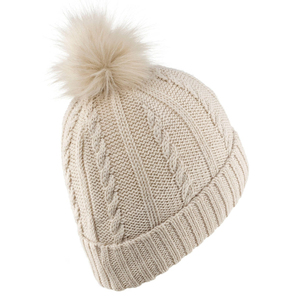 Bonnet tricoté en acrylique unisexe avec logo personnalisé pour l'hiver Vente en gros Bonnet tricoté à revers pour femmes - Product Image 5
