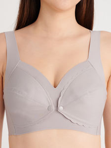 Meilleure vente du fabricant, soutien-gorge d'allaitement sans couture de taille XL, conception de bouton avant respirant, maternité à faible allaitement - Product Image 2