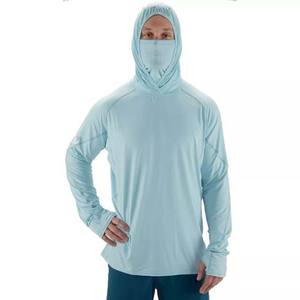 Alta calidad último diseño de secado rápido logotipo personalizado sublimación ropa de pesca con máscara Color gris camisas de pesca con capucha 2025 - Product Image 5