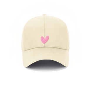 Logo personnalisé coupe casquette de Baseball Patch nouveau promotionnel Style Hip Hop tissu à chevrons coeur rose fer sur Sequin Design - Product Image 1