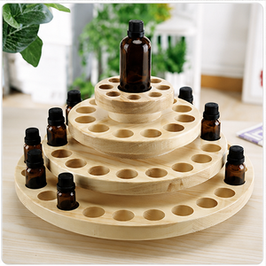 Wooden Essential Oil <b>Storage</b> <b>Rack</b> 3-Layer Round 7.8 Inches 360 Rotating Standing Type Minimalist Design for Bathroom Use - Product Image 1
